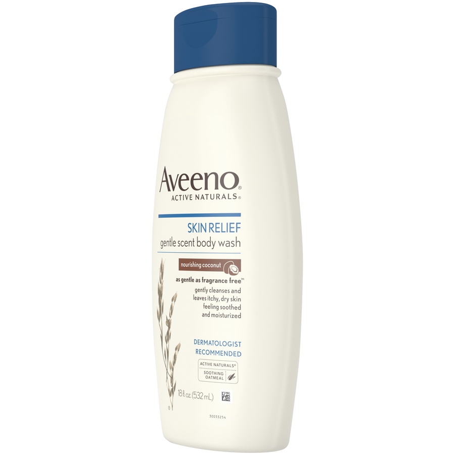 slide 2 of 6, Aveeno Skin Relief Nourishing Coconut Body Wash, 18 oz