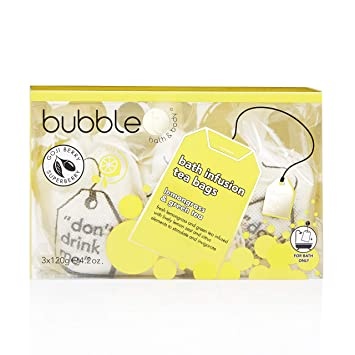 slide 1 of 1, Bubble T Bath & Body Lemongress & Green Tea Bath Infused Tea Bags, 3 ct