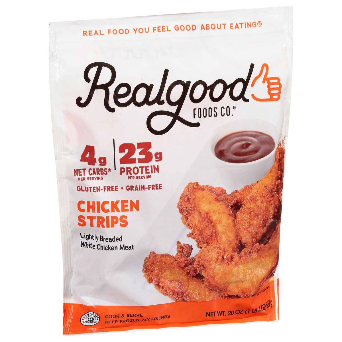 slide 5 of 9, Realgood Lightly Breaded Chicken Strips 20 oz, 20 oz