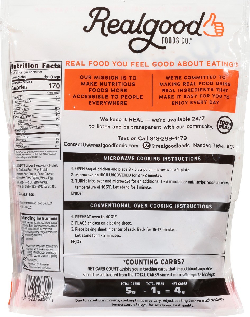 slide 4 of 9, Realgood Lightly Breaded Chicken Strips 20 oz, 20 oz