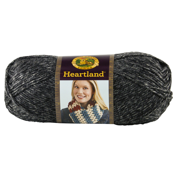 slide 1 of 4, Lion Brand Heartland Yarn - Great Smoky Mountains - Medium Gray Charcoal Gray, 5 oz