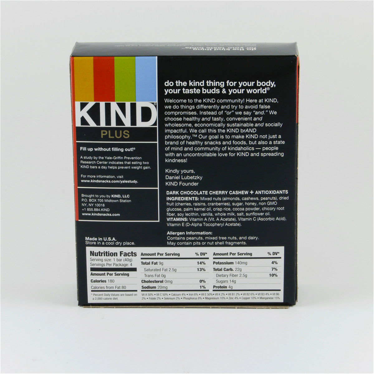 slide 3 of 6, KIND Dark Chocolate Cherry Cashew Antioxidants Nutrition Bars, 4 ct