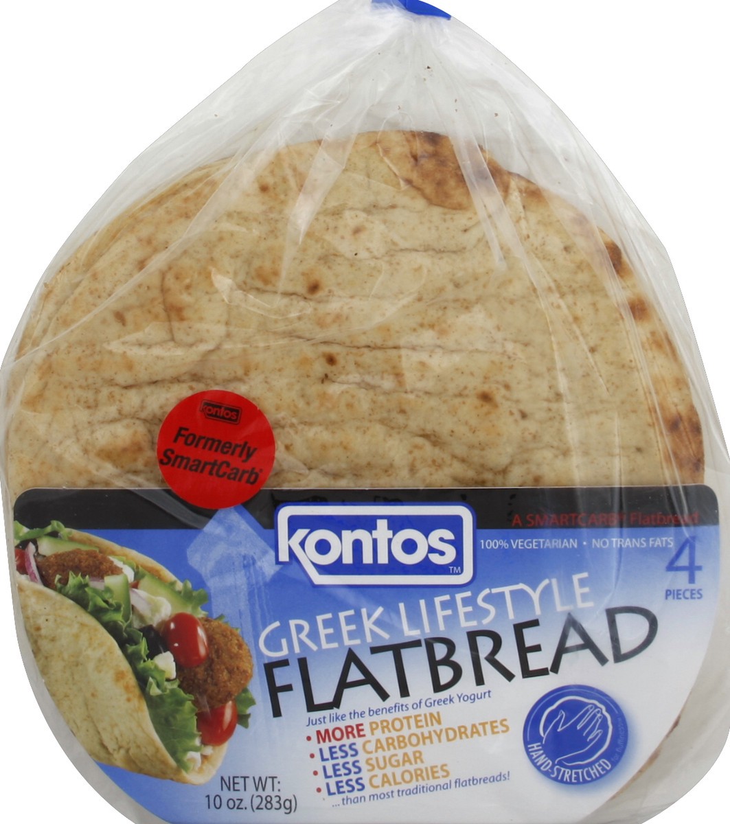 slide 2 of 5, Kontos Greek Lifestyle Flatbread, 4 ct