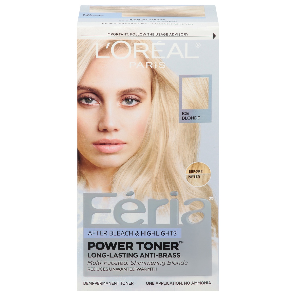 slide 1 of 1, L'Oréal Paris Feria Power Toner Long-Lasting Anti-Brass Ice Blonde, 1 ct