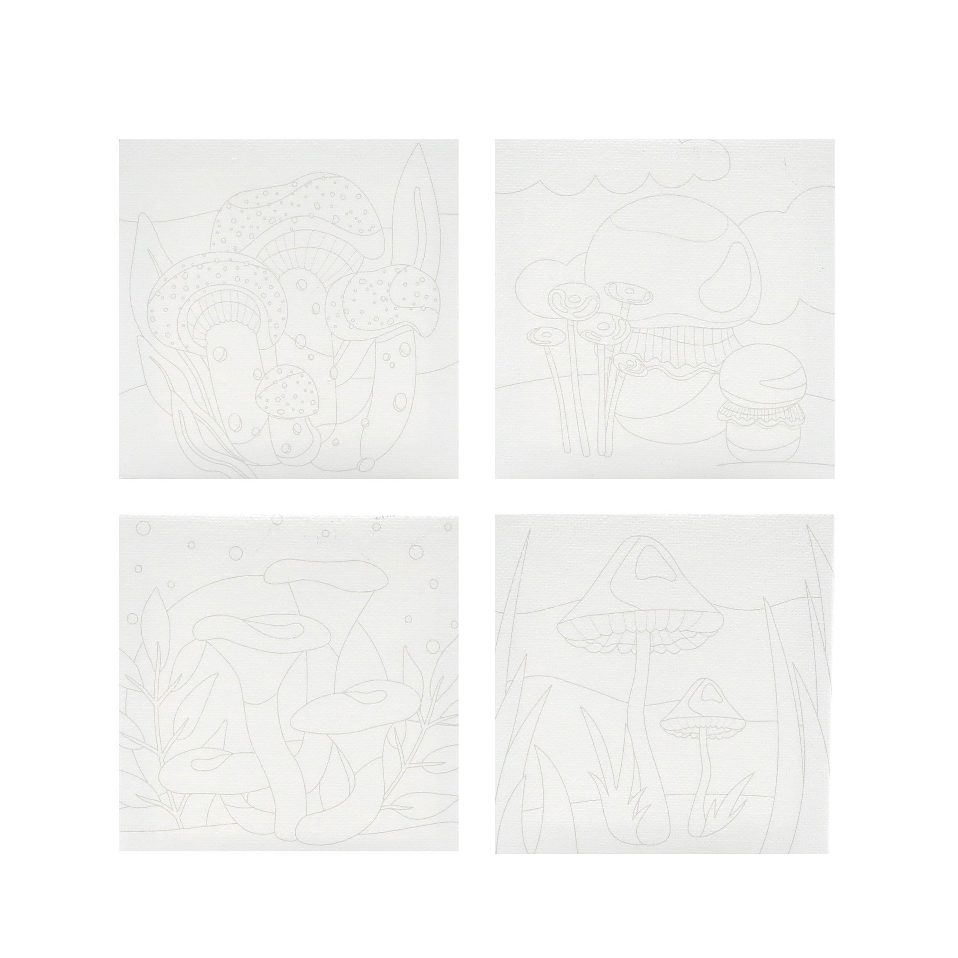 slide 4 of 8, Craft Smart 4" X 4" Mushrooms Canvas Painting Kit By Craft Smith, 4 in x 4 in