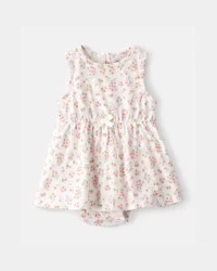 Carter's Baby Girl Floral Sleeveless Bodysuit Dress - Ivory, NB