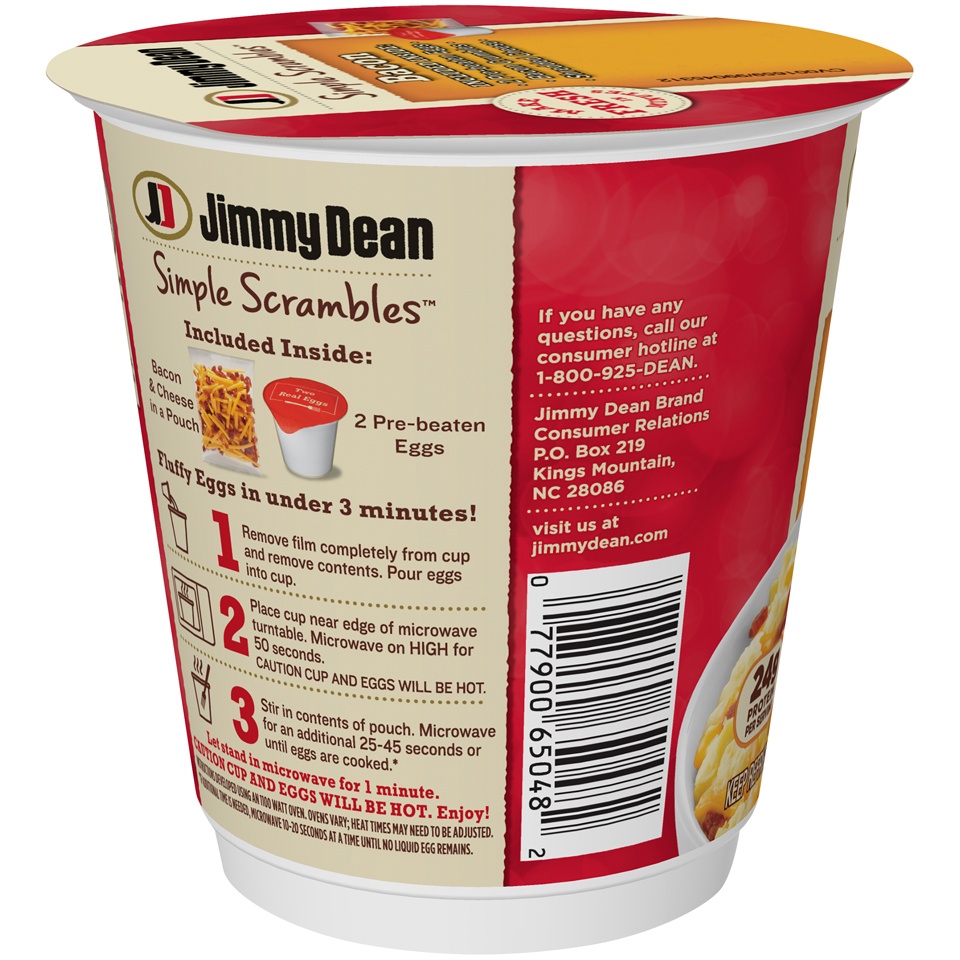 slide 3 of 6, Jimmy Dean Simple Scramblers - Bacon, 5.35 oz