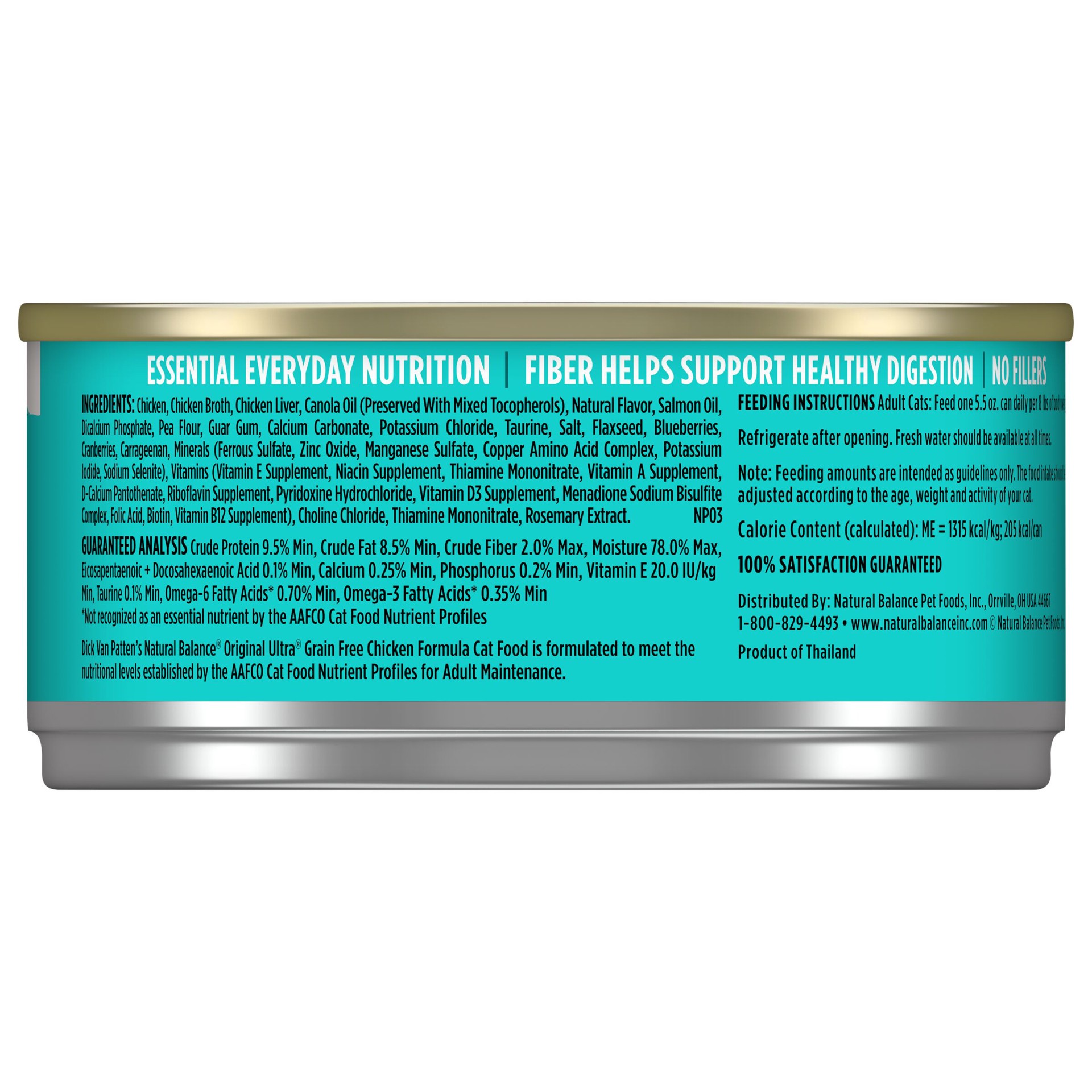 slide 2 of 5, Natural Balance Original Ultra Grain Free Wet Cat Food, Chicken Formula, 5.5 oz Can, 5.5 oz