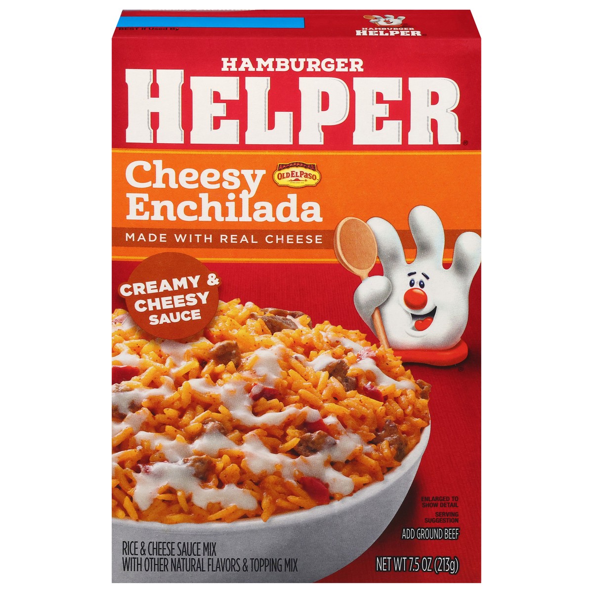 slide 1 of 13, Hamburger Helper Cheesy Enchilada Rice & Cheese Sauce Mix 7.5 oz, 7.5 oz
