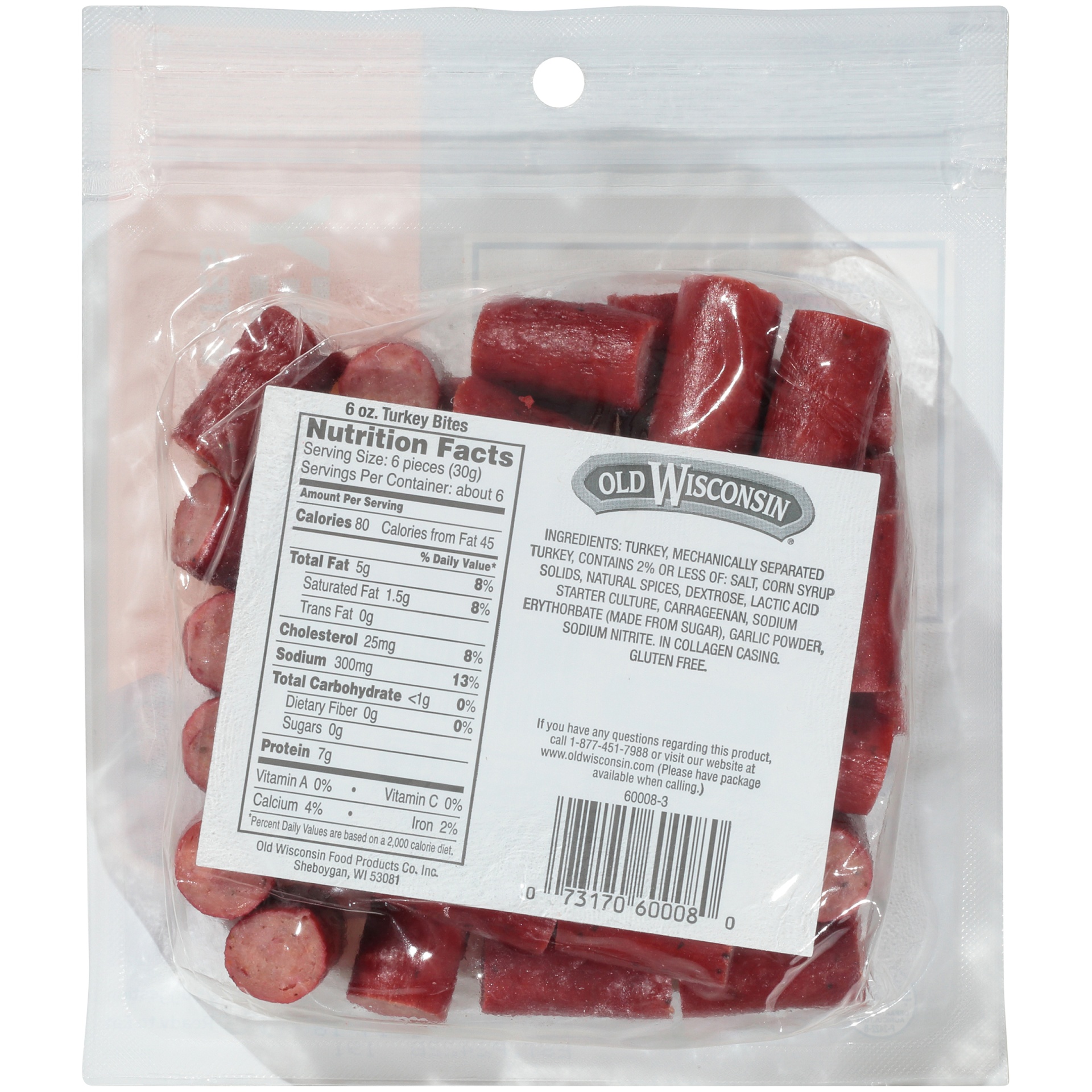 slide 3 of 6, Old Wisconsin Turkey Sausage Snack Bites 6 oz. Pouch, 6 oz