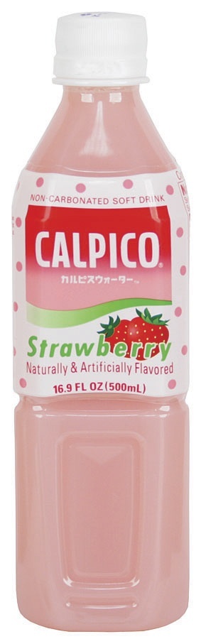 slide 1 of 1, Calpico Strawberry Non-Carbonated Soft Drink, 16.9 oz