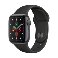 Apple Watch Series 5 GPS, 44mm Space Gray Aluminum Case with Black Sport Band