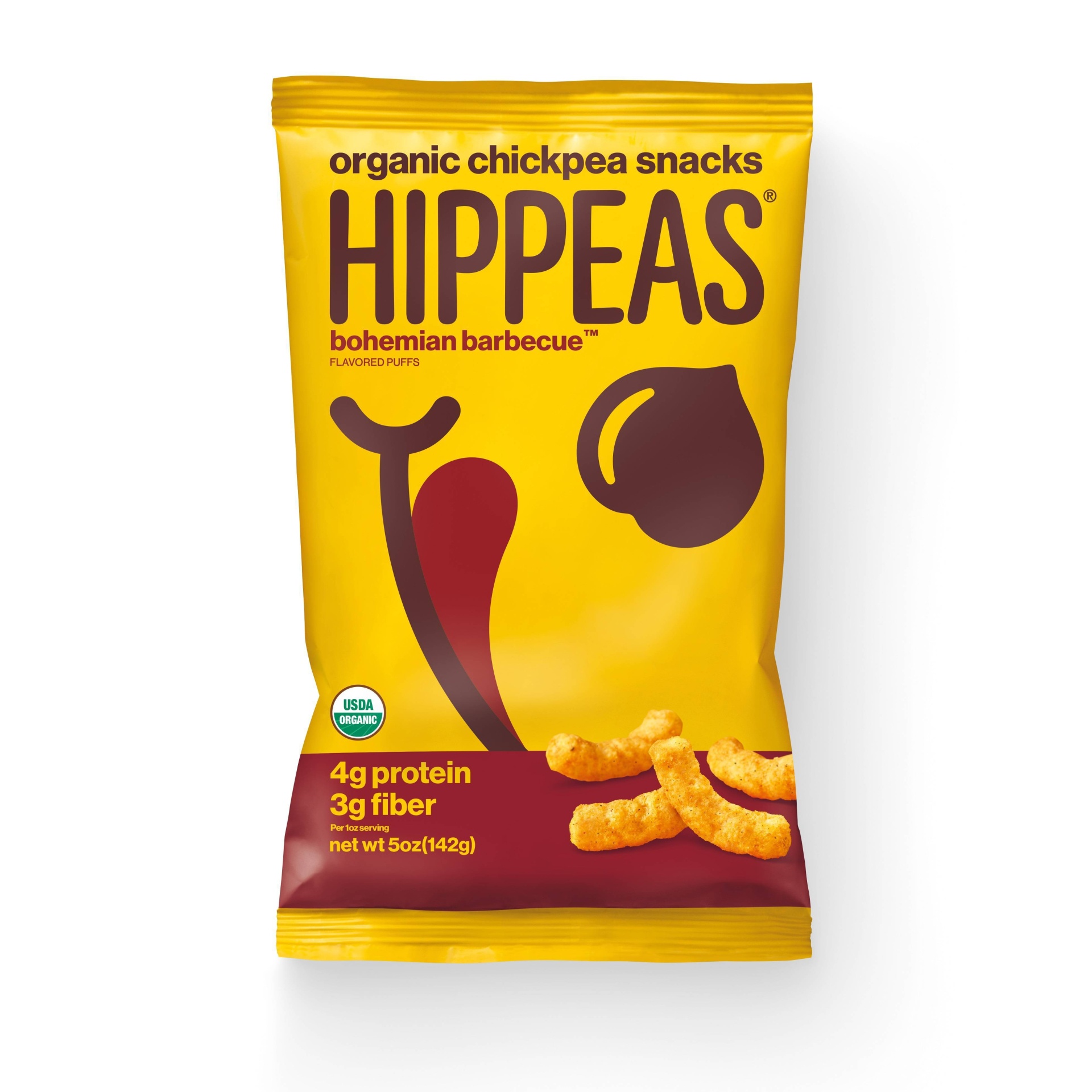 slide 1 of 3, Hippeas Bohmeian Barbecue Organic Chickpea Puffs, 5 oz