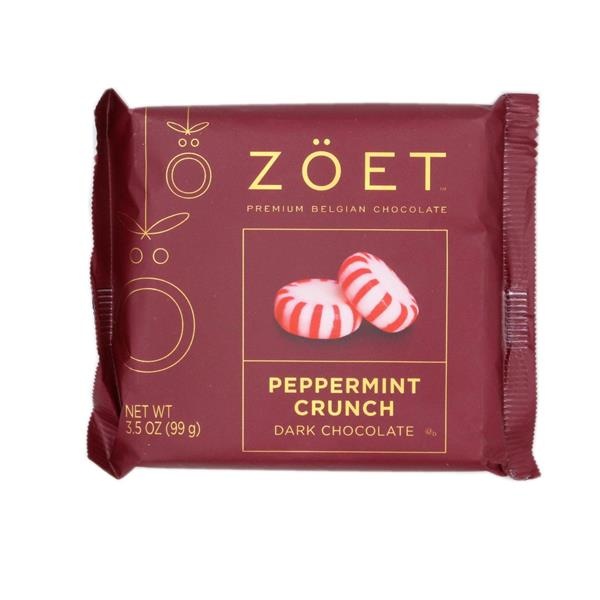 slide 1 of 1, Zöet Peppermint Crunch Dark Chocolate Bar, 3.5 oz
