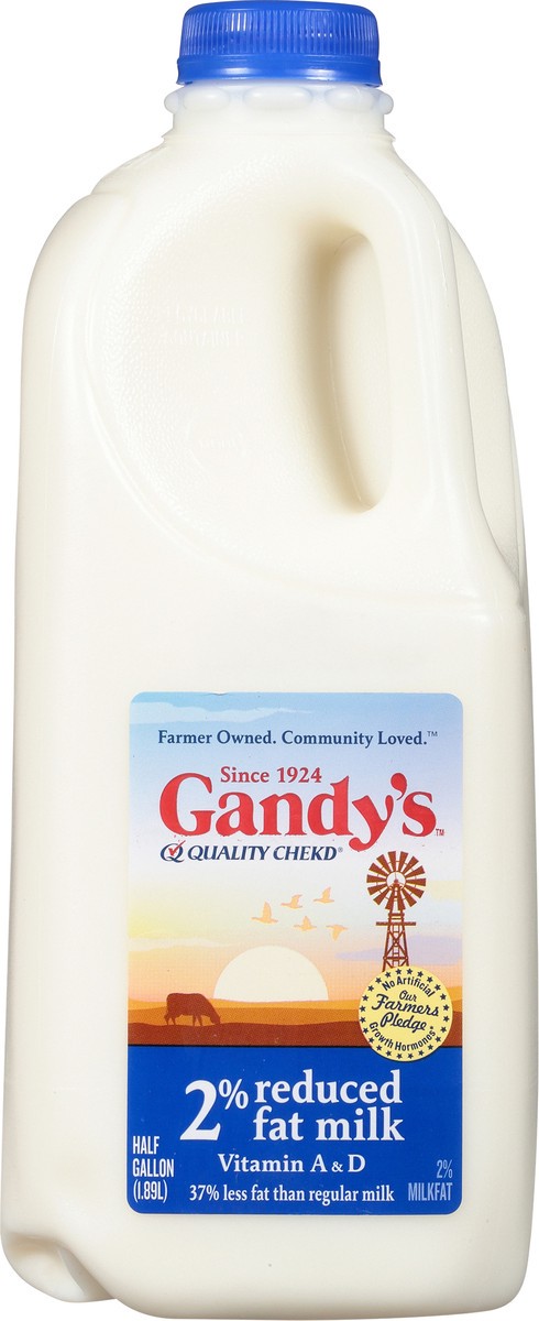 slide 4 of 14, Gandy's 2% Reduced Fat Milk 0.5 gal, 1/2 gal