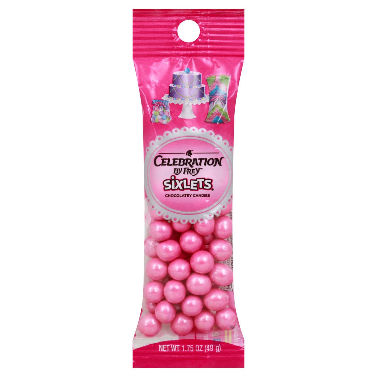 slide 1 of 12, Celebration Sixlets Shimmer Bright Pink Chocolatey Candies 1.75 oz, 1.75 oz