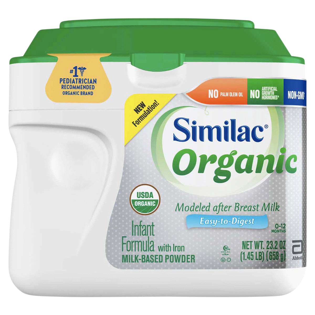 slide 1 of 7, Similac Advance Organic Infant Formula, 1.45 lb