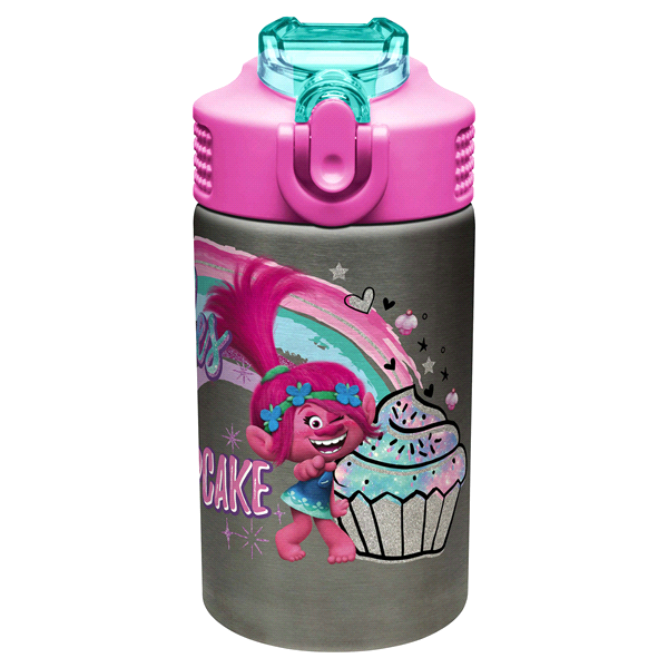 slide 1 of 1, Trolls Stainless Steel Water Bottle, 15.5 oz