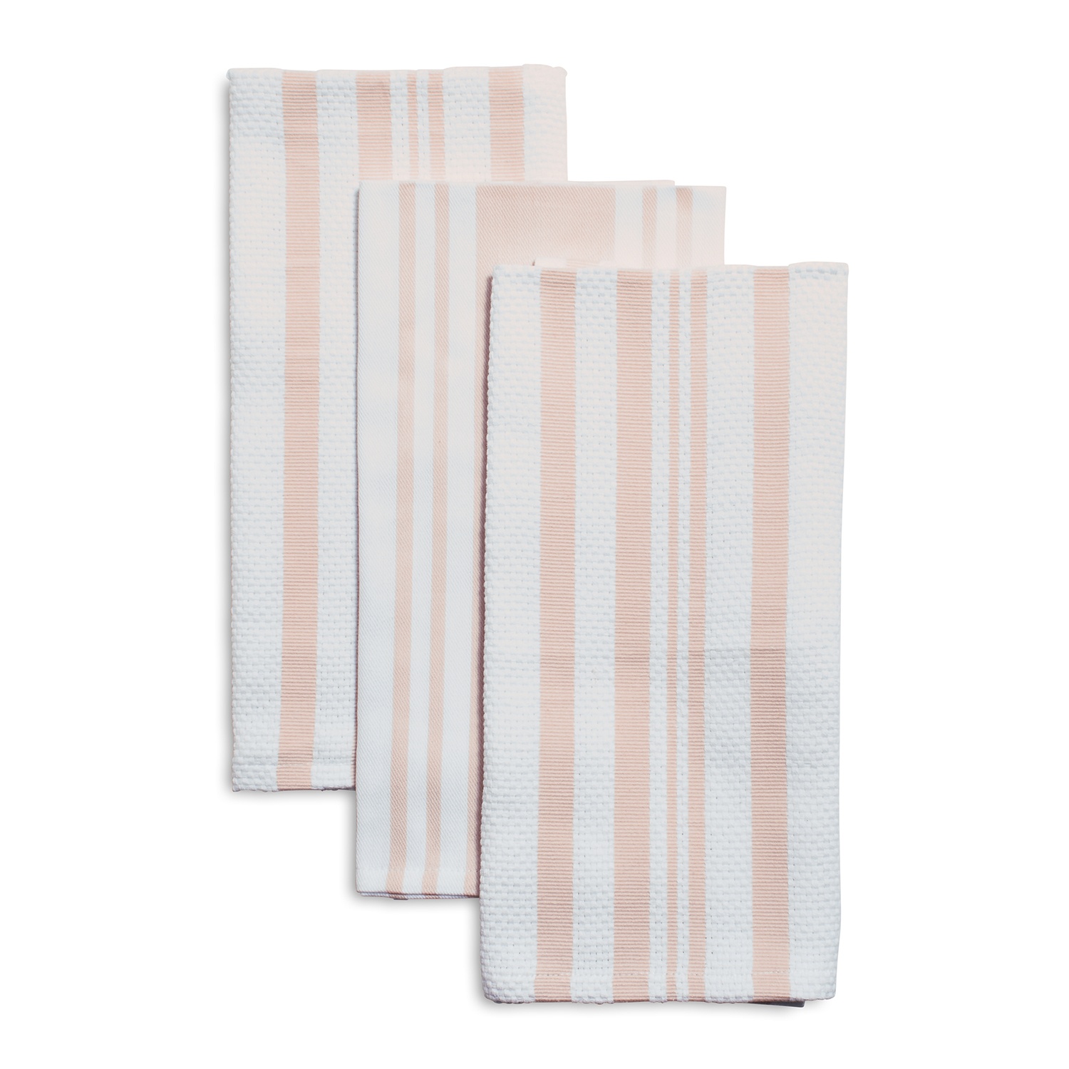 slide 1 of 1, Sur La Table Striped Kitchen Towels, Light Pink, 3 ct; 28 in x 20 in