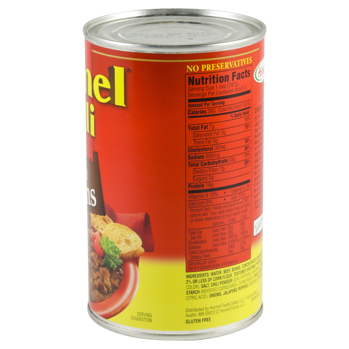 slide 4 of 4, Hormel Chili with Beans, 25 oz