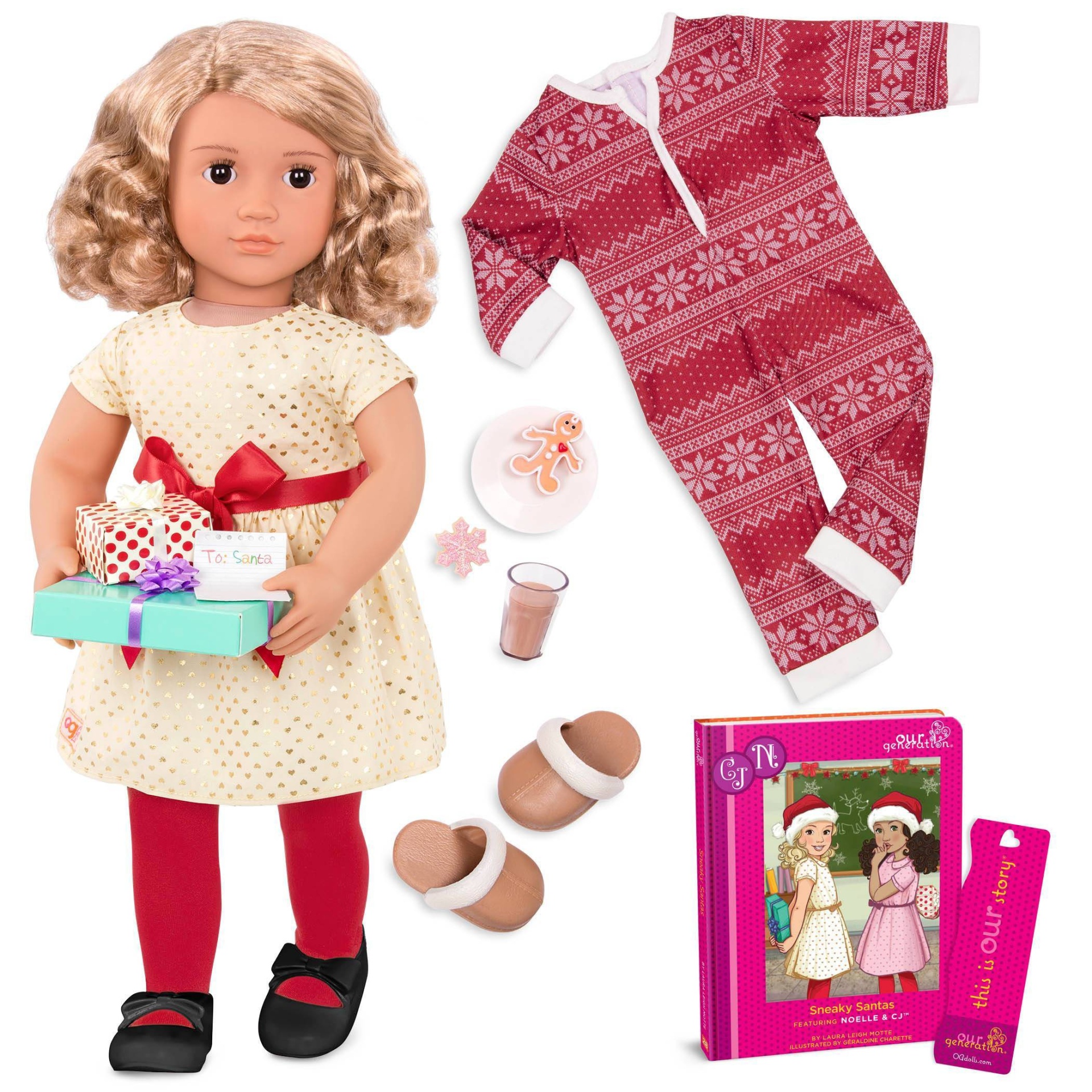 slide 1 of 7, Our Generation Noelle with Storybook & Outfit 18" Posable Holiday Doll, 1 ct