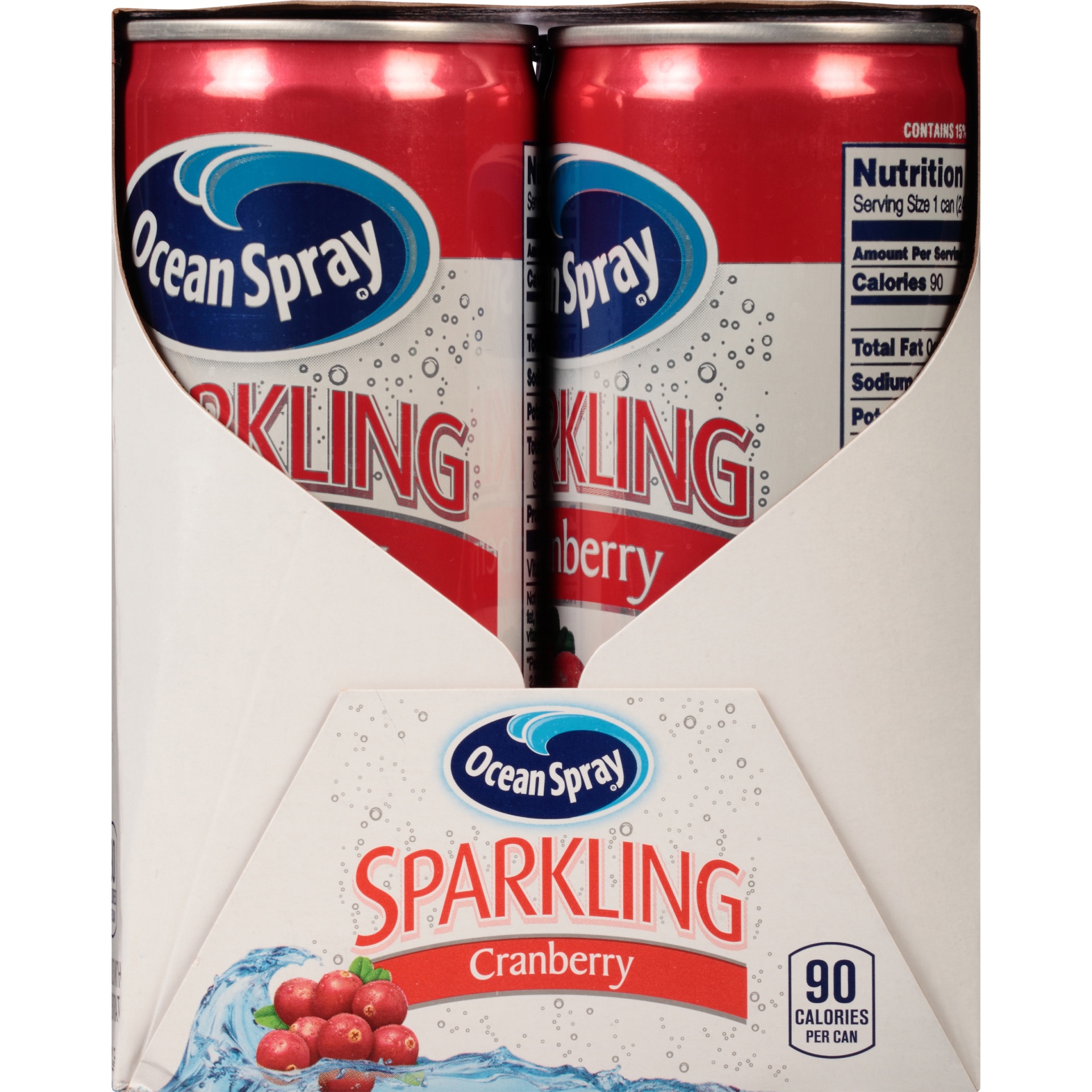 slide 5 of 8, Ocean Spray Sparkling Cranberry Bottles, 6 ct; 8.4 fl oz
