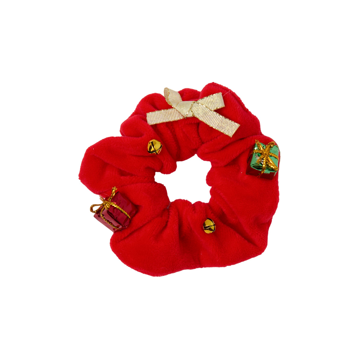slide 7 of 9, Scunci 1Pk Red Velvet Scrunchie W/ Presents, 1 ct