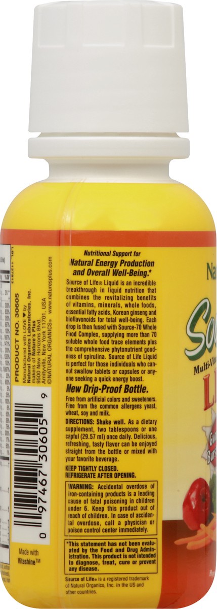 slide 5 of 7, Nature's Plus Source of Life Multivitamin & Mineral Liquid, 8 fl oz