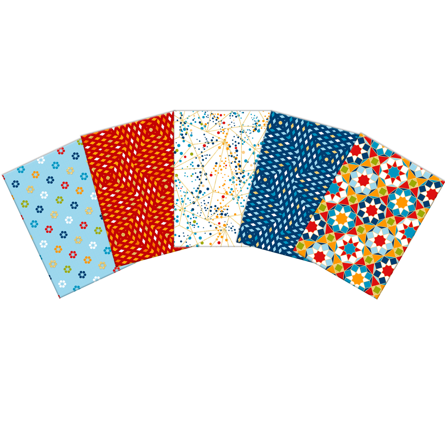 slide 3 of 4, Fabric Palette, 18in X 21in Metallic Fabric Bundle, 5-Piece, 1 ct