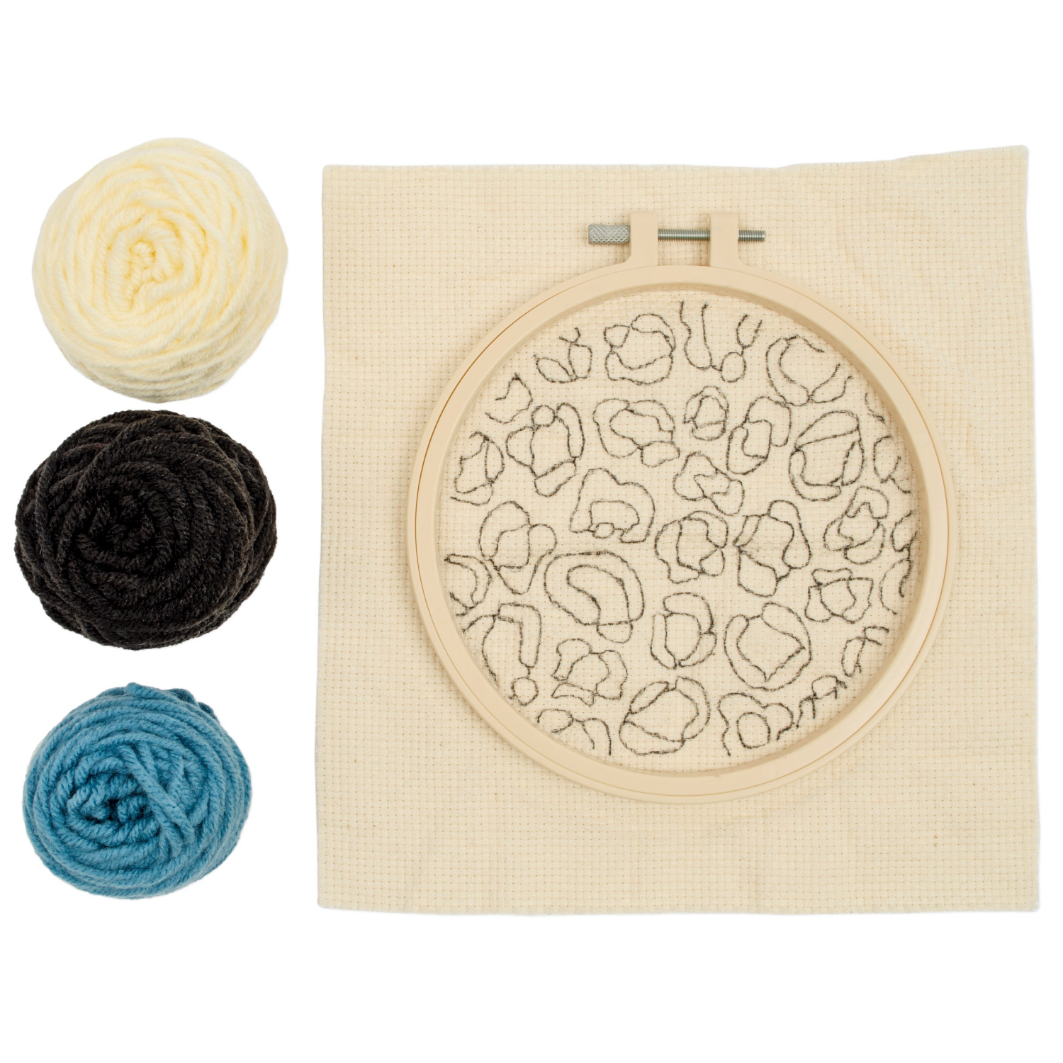 slide 2 of 3, Jaftex NC Punch Needle Kit Leopard 6in, 6 in