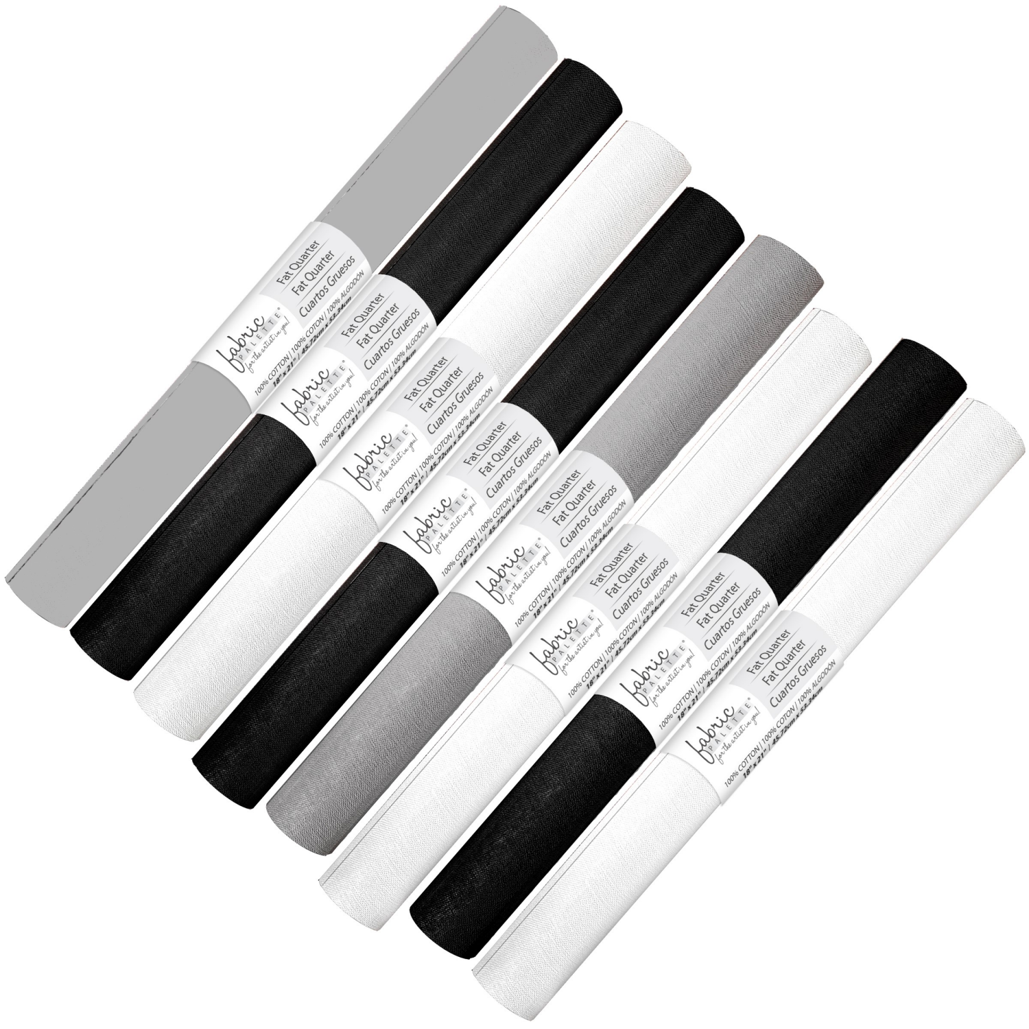 slide 1 of 1, Fab Ed Solid Fat Qtrs Black White, 1 ct