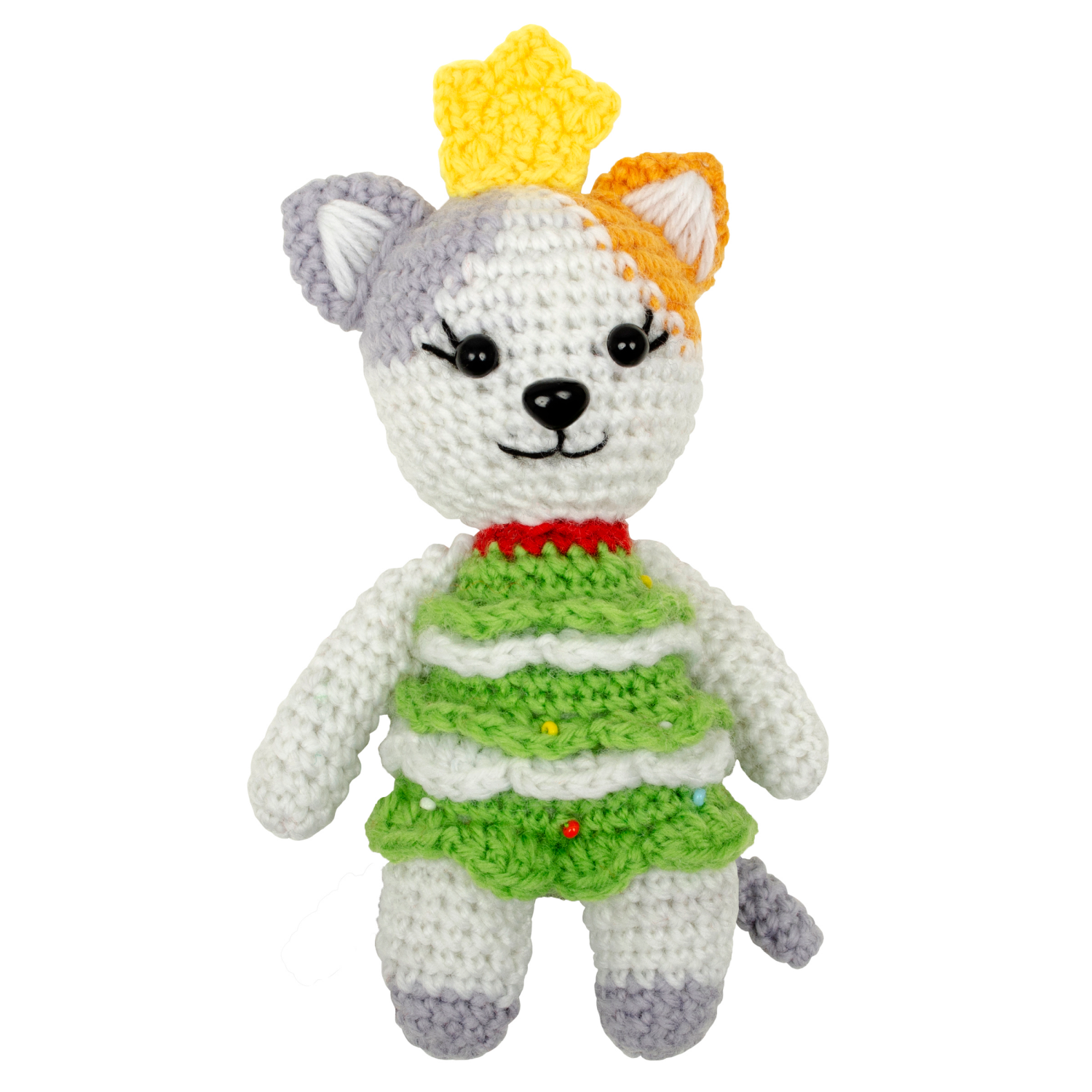 slide 3 of 4, Tree Cat Crochet Kit, 7.5 in