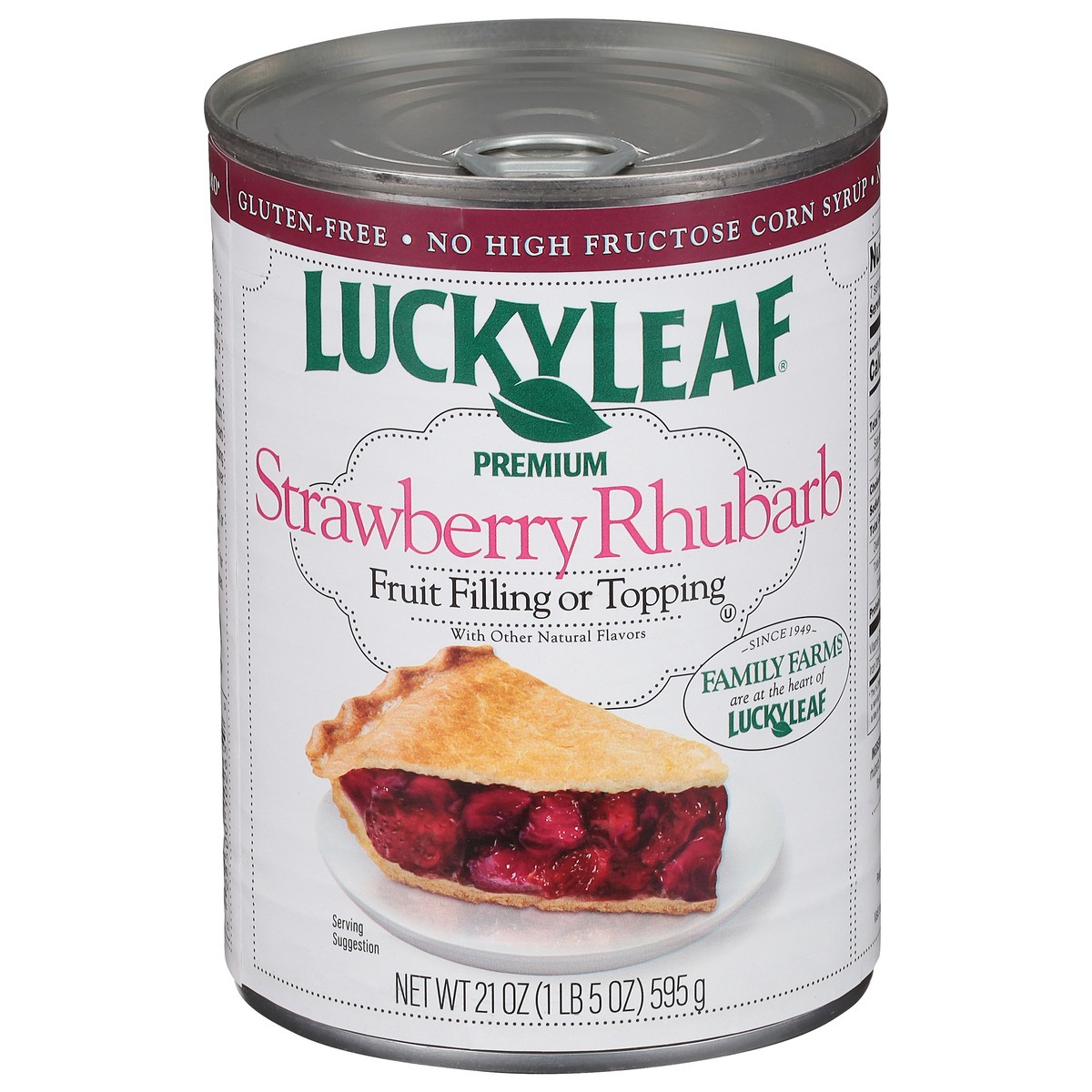 slide 1 of 3, Lucky Leaf Premium Strawberry Rhubarb Fruit Filling 21 oz, 21 oz