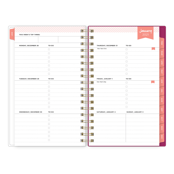 slide 3 of 4, Blue Sky Day Designer Weekly/Monthly Planner, 6-1/8'' X 3-5/8'', Vintage Floral, January To December 2021, 124781, 1 ct