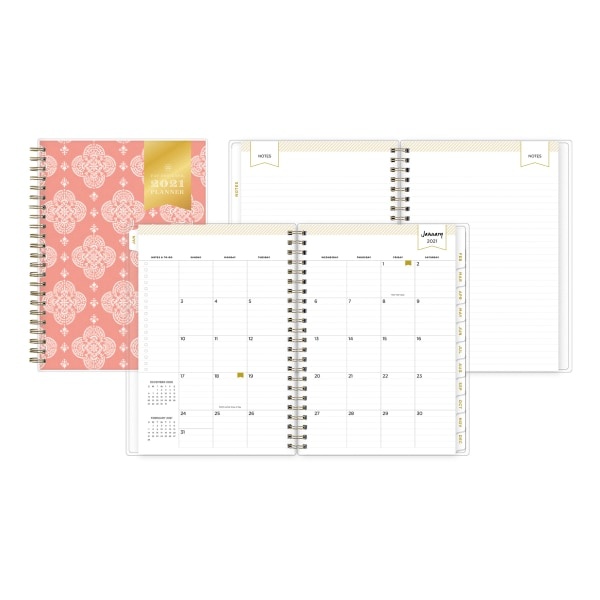 slide 3 of 6, Blue Sky Day Designer Weekly/Monthly Planner, 8-5/8'' X 5-13/16'', Artisan Tile, January To December 2021, 124797, 1 ct