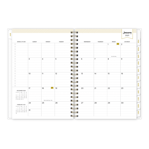 slide 5 of 6, Blue Sky Day Designer Weekly/Monthly Planner, 8-5/8'' X 5-13/16'', Artisan Tile, January To December 2021, 124797, 1 ct