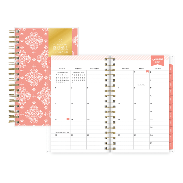 slide 2 of 4, Blue Sky Day Designer Weekly/Monthly Planner, 6-1/8'' X 3-5/8'', Artisan Tile, January To December 2021, 124797, 1 ct