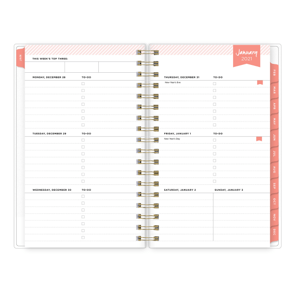 slide 3 of 4, Blue Sky Day Designer Weekly/Monthly Planner, 6-1/8'' X 3-5/8'', Artisan Tile, January To December 2021, 124797, 1 ct