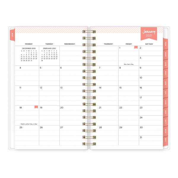 slide 4 of 4, Blue Sky Day Designer Weekly/Monthly Planner, 6-1/8'' X 3-5/8'', Artisan Tile, January To December 2021, 124797, 1 ct