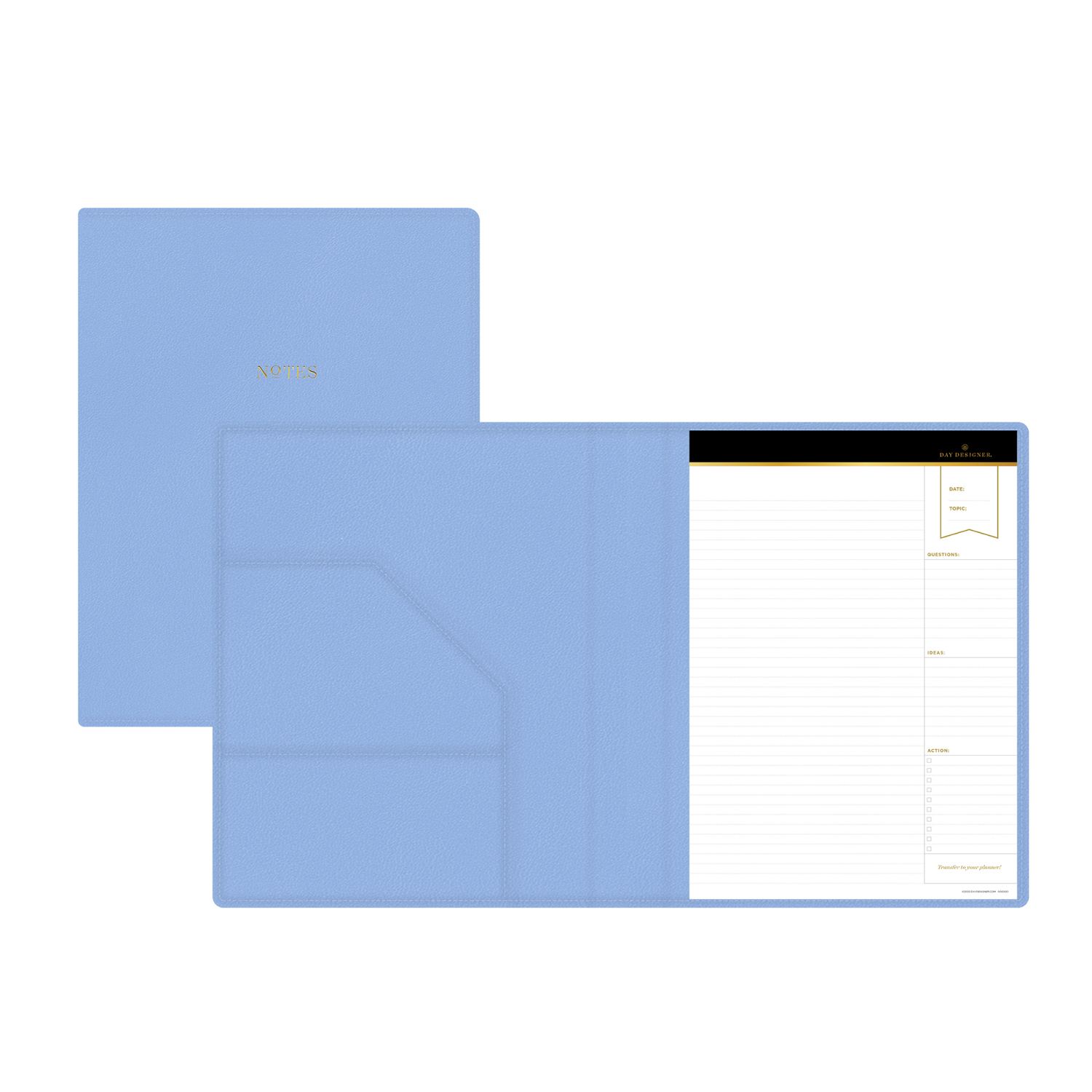 slide 3 of 4, Day Designer for Blue Sky Faux Leather PadFolio Assortment, Letter-Sized, Black/Blush/Dusty Blue, 1 ct