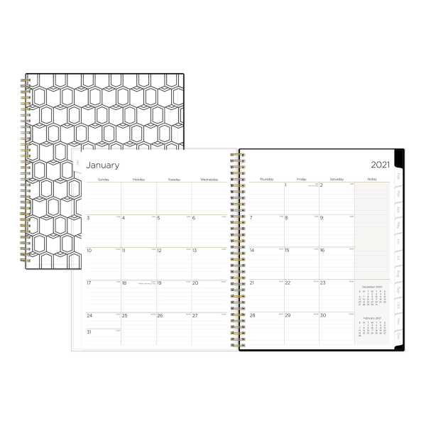 slide 2 of 4, Blue Sky Sheridan Weekly/Monthly Appointment Book, 8-1/2'' X 11'', January To December 2021, Black/White, 125893, 1 ct