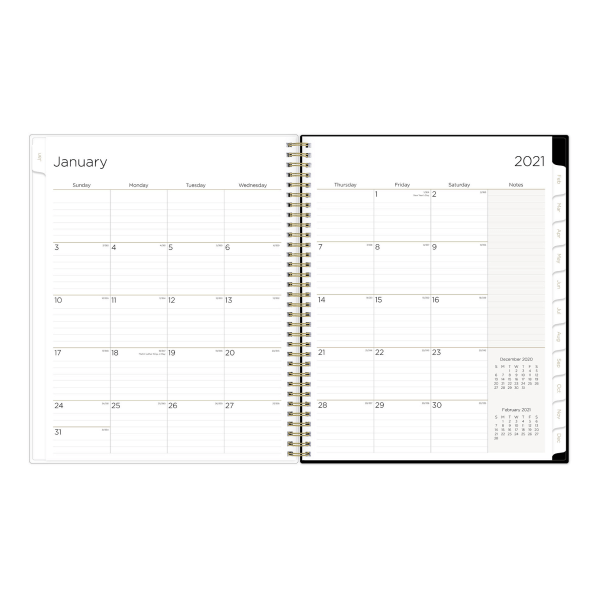 slide 4 of 4, Blue Sky Sheridan Weekly/Monthly Appointment Book, 8-1/2'' X 11'', January To December 2021, Black/White, 125893, 1 ct