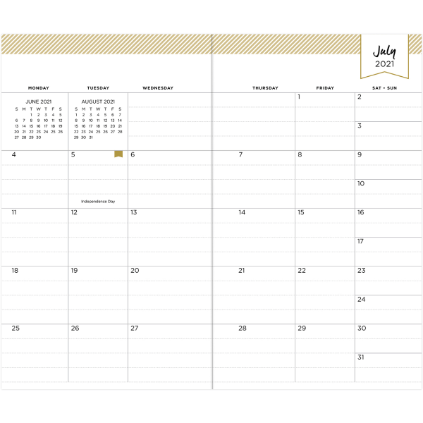 slide 3 of 8, Day Designer Monthly Planner, 3-5/8'' X 6-1/8'', Tortuga Clear, July 2021 To June 2022, 127392, 1 ct