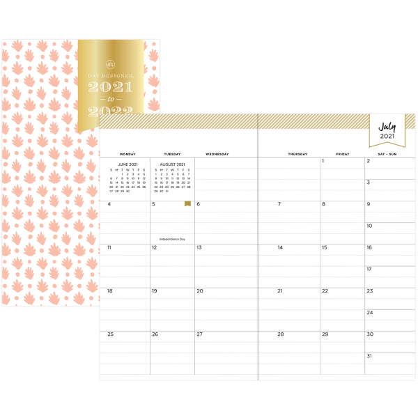 slide 8 of 8, Day Designer Monthly Planner, 3-5/8'' X 6-1/8'', Tortuga Clear, July 2021 To June 2022, 127392, 1 ct