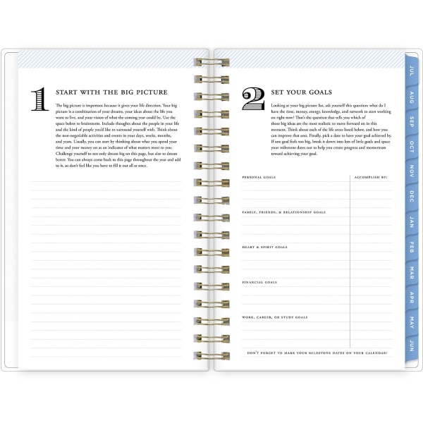 slide 6 of 9, Blue Sky Day Designer Weekly/Monthly Academic Pp Planning Calendar, 3-5/8 X 6-1/8, Floret Stripe, July 2021 To June 2022, 1 ct