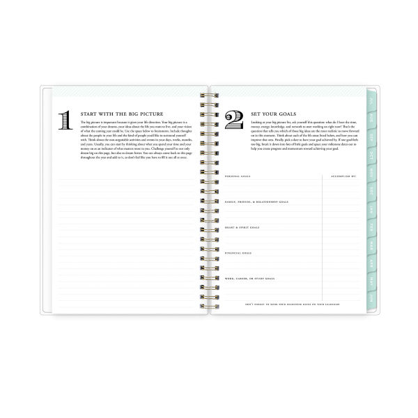 slide 5 of 7, Blue Sky Academic Weekly/Monthly Planner, 8-5/8&Rdquo; X 5-7/8&Rdquo;, White/Mint, July 2021 To June 2022, 128056, 1 ct