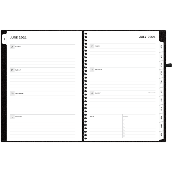 slide 9 of 9, Blue Sky Aligned Weekly/Monthly Planner, 5-7/8&Rdquo; X 8-5/8'', Black, July 2021 To June 2022, 131032, 1 ct