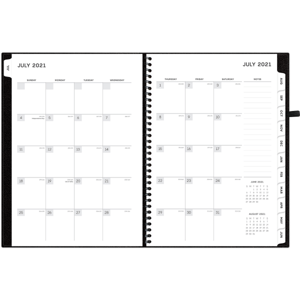 slide 6 of 9, Blue Sky Aligned Weekly/Monthly Planner, 5-7/8&Rdquo; X 8-5/8'', Black, July 2021 To June 2022, 131032, 1 ct