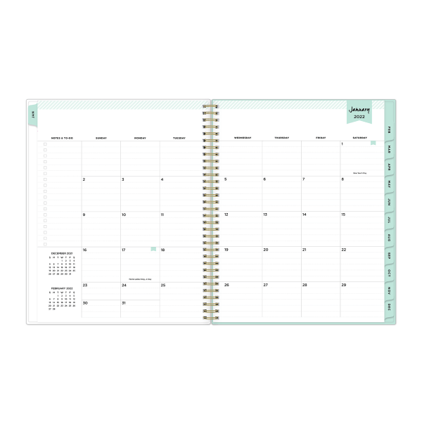 slide 5 of 6, Blue Sky Monthly Planner, 8-1/2'' X 11'', Coming Up Roses, January To December 2022, 132434, 1 ct