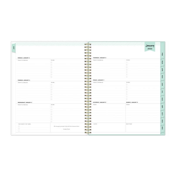 slide 4 of 6, Blue Sky Monthly Planner, 8-1/2'' X 11'', Coming Up Roses, January To December 2022, 132434, 1 ct